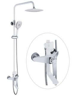 Душевая стойка Rose R1336F белый/хром